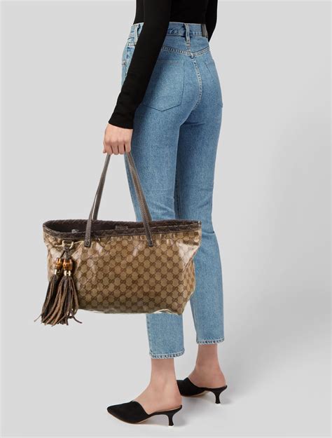 gucci tote with bamboo tassel